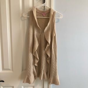 Lilly Pulitzer Cashmere Ruffle Sleeveless Sweater